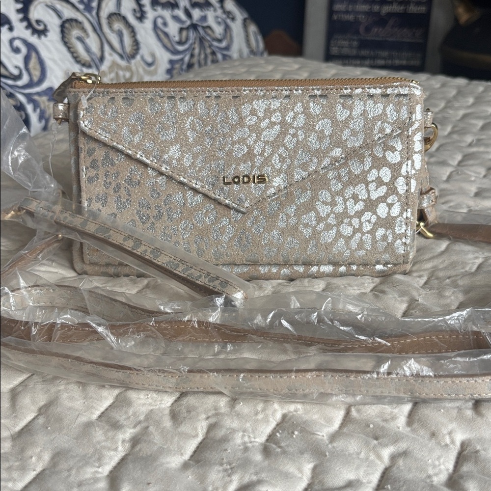 Lodis Metallic Silver and Gold Clutch NWOT